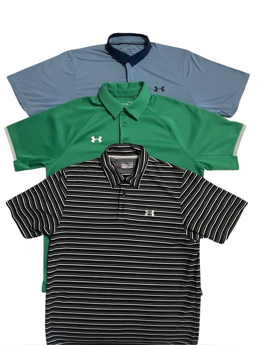 Under Armour Mens Short Sleeve Polo
Shirts Lot of 3 Size L Athletic